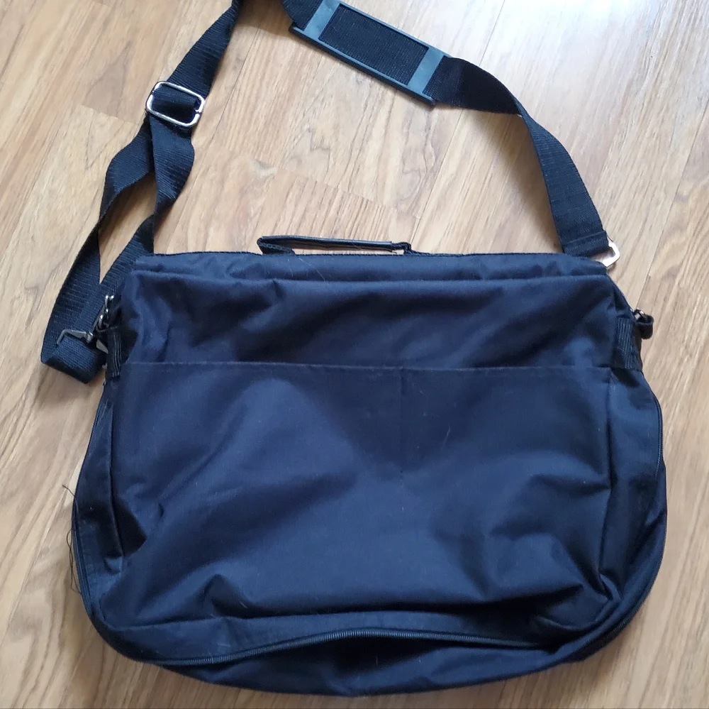 laptop bag, black nylon